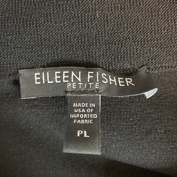 Vintage Eileen Fisher Black Collared Full Zip Stretch Jacket Size Petite Large - Picture 5 of 6